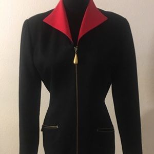 100% wool beautiful tailored attire red and blk